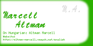 marcell altman business card